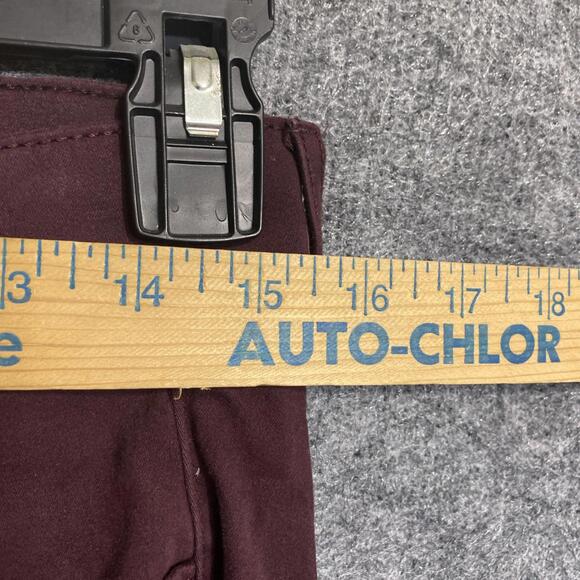 LOFT Pants Womens Size 8 Burgundy Stretch Mid Rise Flat Front Super Skinny Leg - Picture 4 of 10